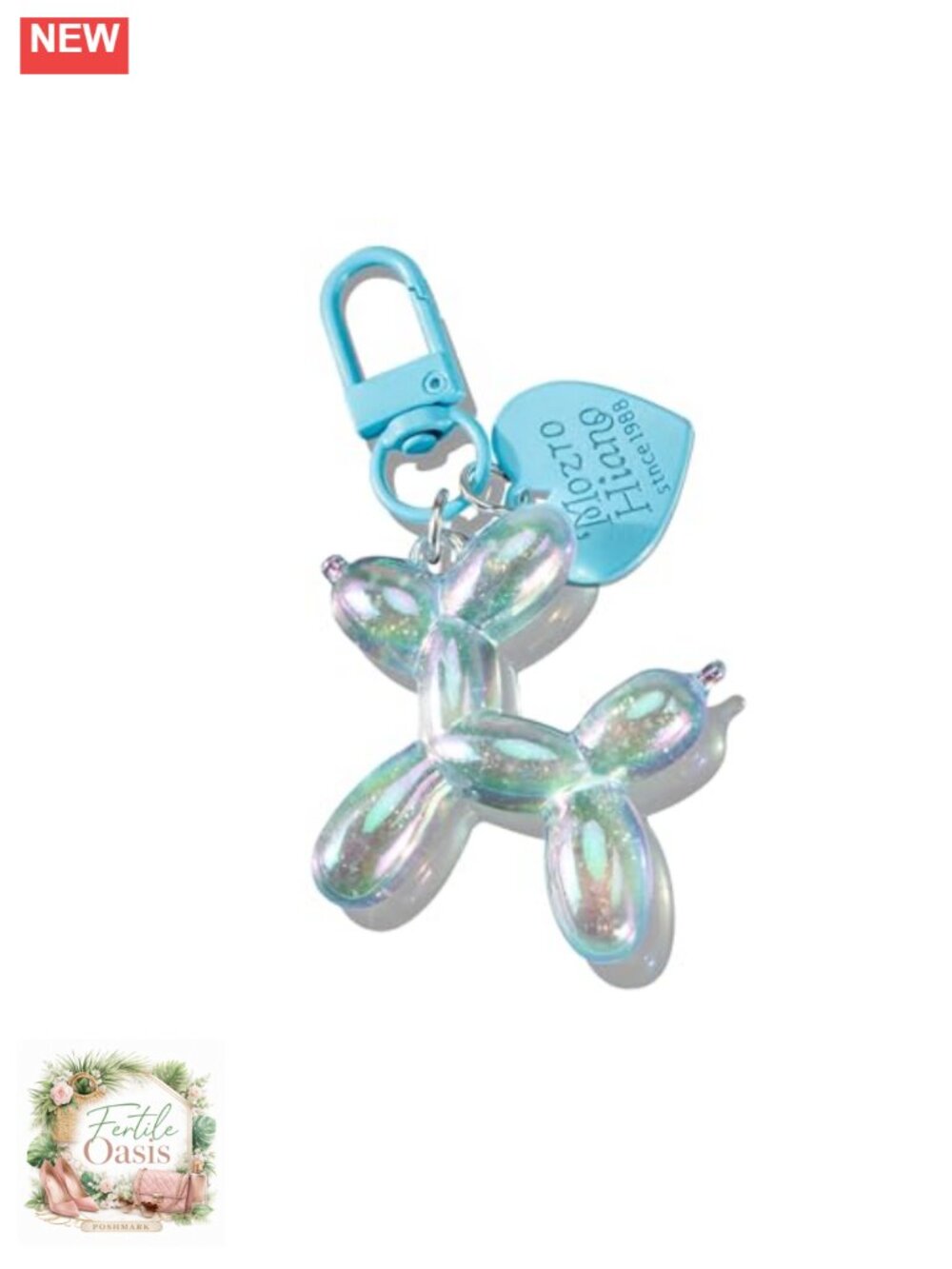 Jelly Balloon Dog Keychain Epoxy Resin Bag Charm for Purse Car Keys